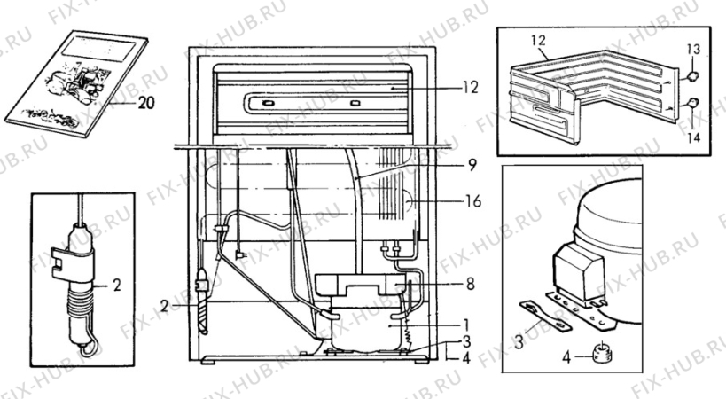 Взрыв-схема холодильника Electrolux RP1205G - Схема узла C10 Cold, users manual